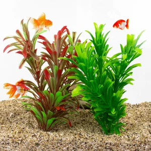 Artificial Tall Aquarium Plant 15.7″ – Red Fish Tank Decor